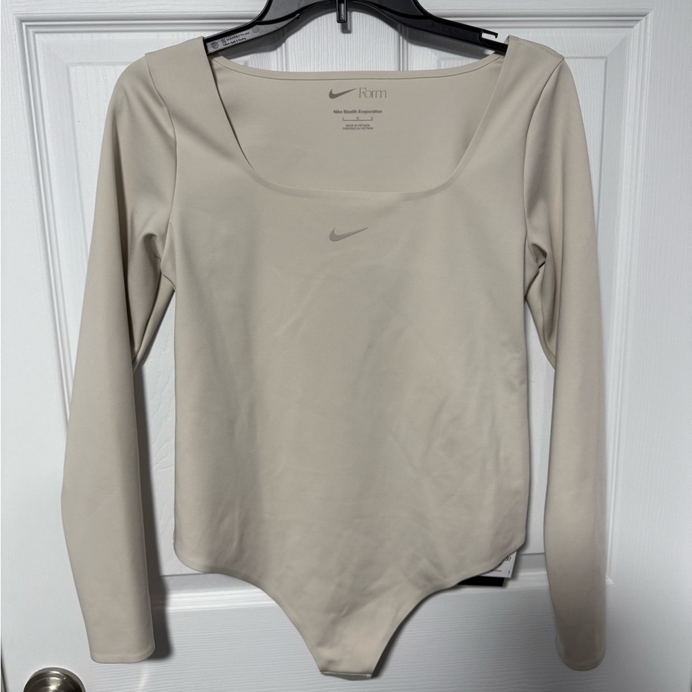 Nike Women's Beige Long Sleeve Bodysuit